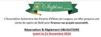 13.11.2024 Vente de sapins de Noël 2024